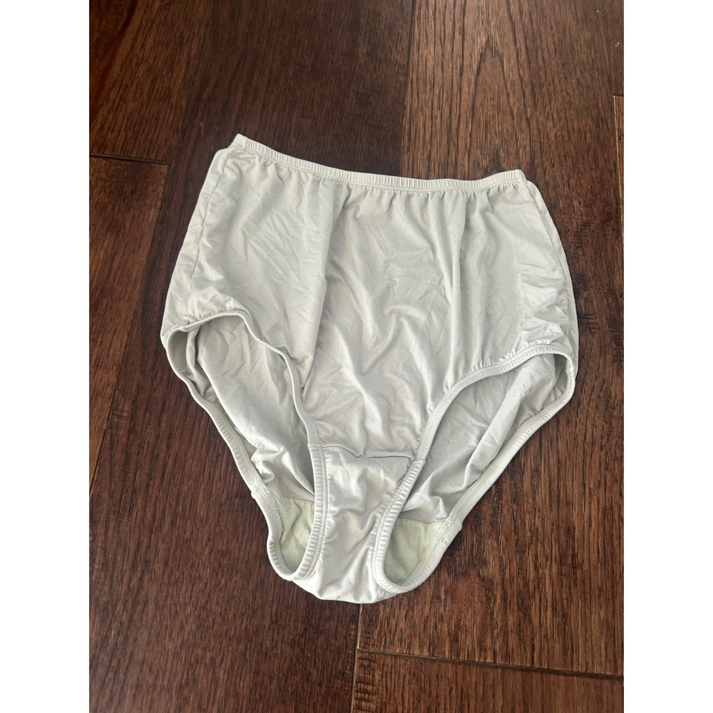 Vtg Olga High Cut Brief Panties cream High Waist Nylon Lingerie Size 7 L